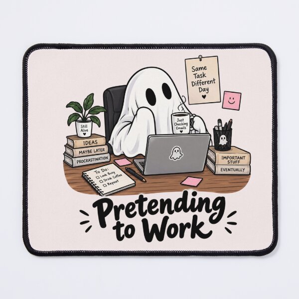 Item preview, Ghost Pretending to Work Funny Office Humor – Cute Spooky Workplace Design designed and sold by Sanika arts .