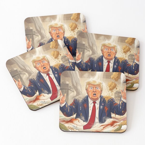Item preview, Animated Donald Trump Flooded with Food Ingredients designed and sold by Uniqueartai.