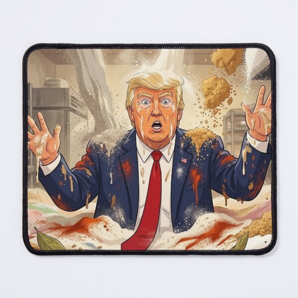 Item preview, Animated Donald Trump Flooded with Food Ingredients designed and sold by Uniqueartai.