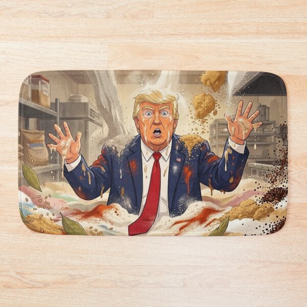 Item preview, Animated Donald Trump Flooded with Food Ingredients designed and sold by Uniqueartai.