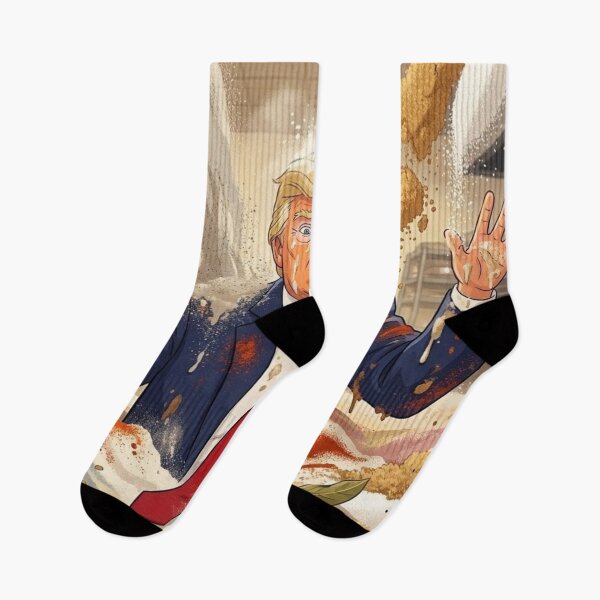 Item preview, Animated Donald Trump Flooded with Food Ingredients designed and sold by Uniqueartai.
