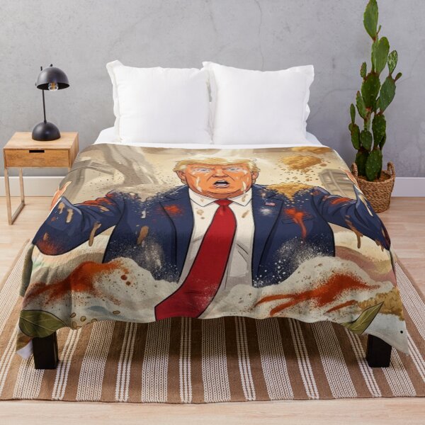 Item preview, Animated Donald Trump Flooded with Food Ingredients designed and sold by Uniqueartai.