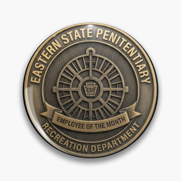 Item preview, Eastern State Penitentiary Recreation Dept - Employee of the Month Fake Badge designed and sold by RogueSquirrels.