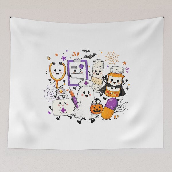Item preview, Cute Medical Ghosts Halloween Healthcare Crew designed and sold by VioletNance.