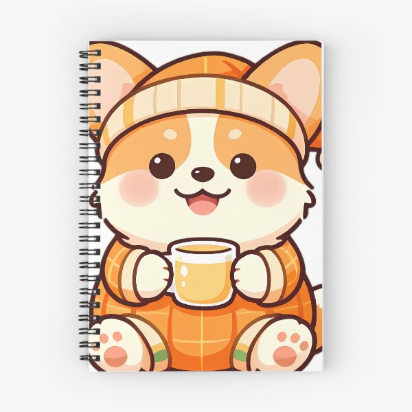 Item preview, Cute Corgi Puppy in Pumpkin Plaid Pajamas with Warm Milk designed and sold by pumsquare.