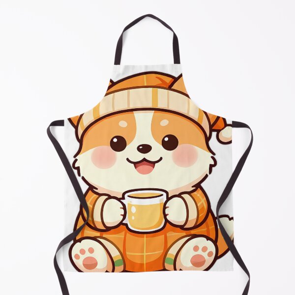 Item preview, Cute Corgi Puppy in Pumpkin Plaid Pajamas with Warm Milk designed and sold by pumsquare.
