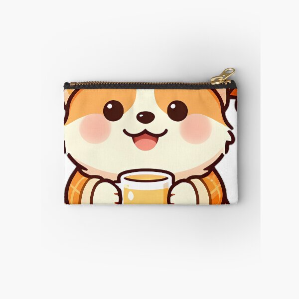 Item preview, Cute Corgi Puppy in Pumpkin Plaid Pajamas with Warm Milk designed and sold by pumsquare.