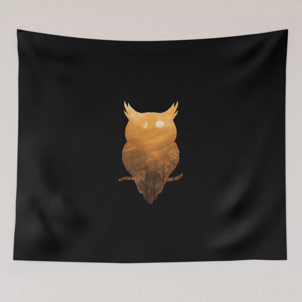 Item preview, Owl Silhouette Double Exposure Nature Art designed and sold by lamercarv.