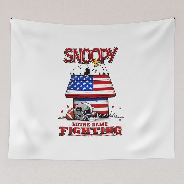 Item preview, Snoopy Notre Dame Fighting American Football Dog House designed and sold by RetroAGarage.