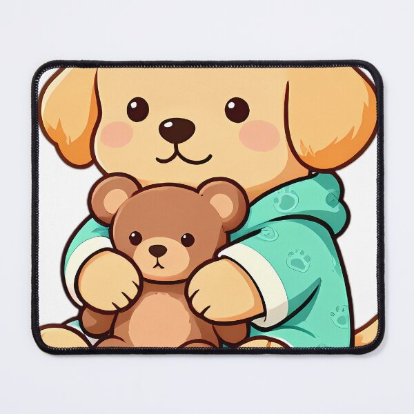 Item preview, Cute Golden Retriever Puppy in Pajamas Hugging Teddy Bear designed and sold by pumsquare.