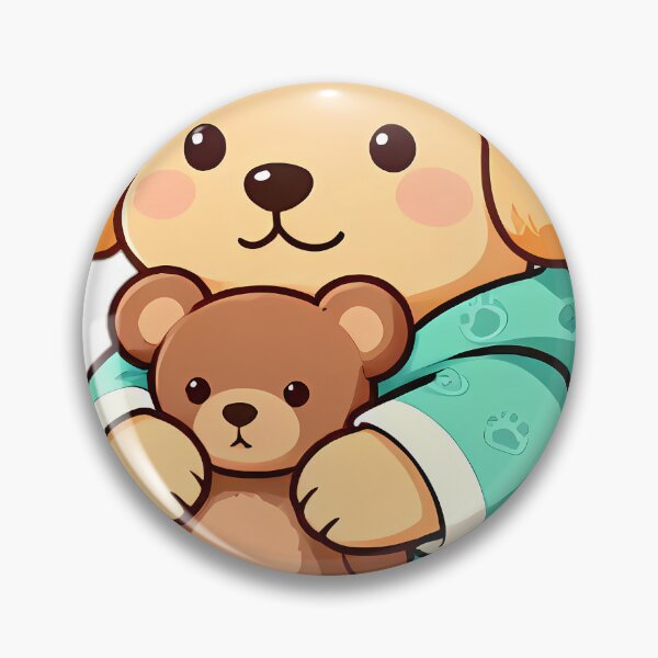 Item preview, Cute Golden Retriever Puppy in Pajamas Hugging Teddy Bear designed and sold by pumsquare.