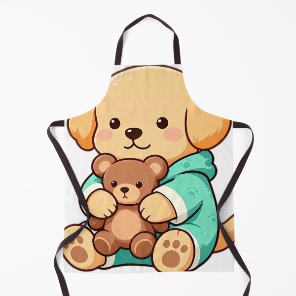 Item preview, Cute Golden Retriever Puppy in Pajamas Hugging Teddy Bear designed and sold by pumsquare.