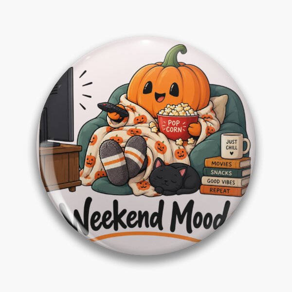 Item preview, Pumpkin Watching TV Weekend Mood – Cozy Autumn Halloween Pumpkin Movie Night designed and sold by Sanika arts .