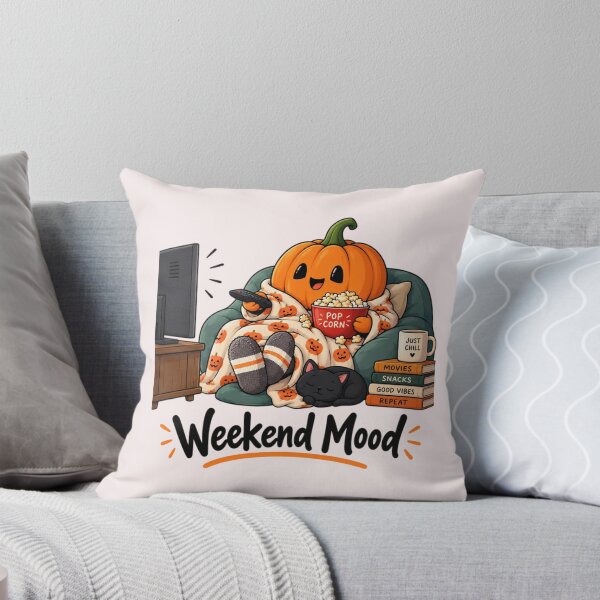 Item preview, Pumpkin Watching TV Weekend Mood – Cozy Autumn Halloween Pumpkin Movie Night designed and sold by Sanika arts .