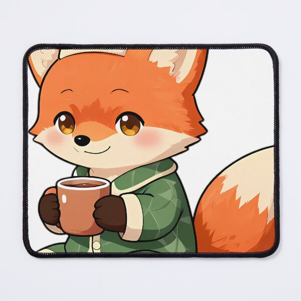 Item preview, Cute Red Fox Cub in Forest Green Pajamas with Spiced Cocoa designed and sold by pumsquare.