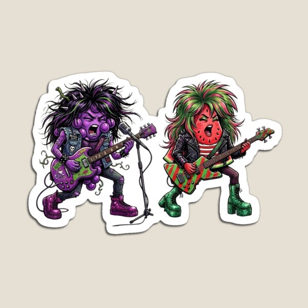 Item preview, Grape and Watermelon Fruit Punk Rock Band  designed and sold by TheModernMuslimchibi&more .