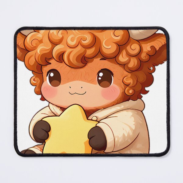 Item preview, Cute Highland Cow Calf in Fleece Pajamas Hugging Star Cushion designed and sold by pumsquare.