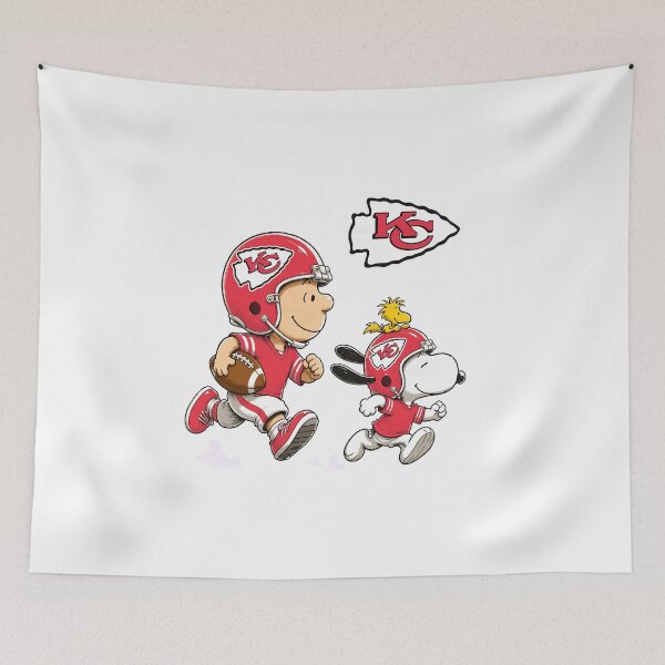 Item preview, Charlie Brown Snoopy KC Chiefs Football  designed and sold by RetroAGarage.