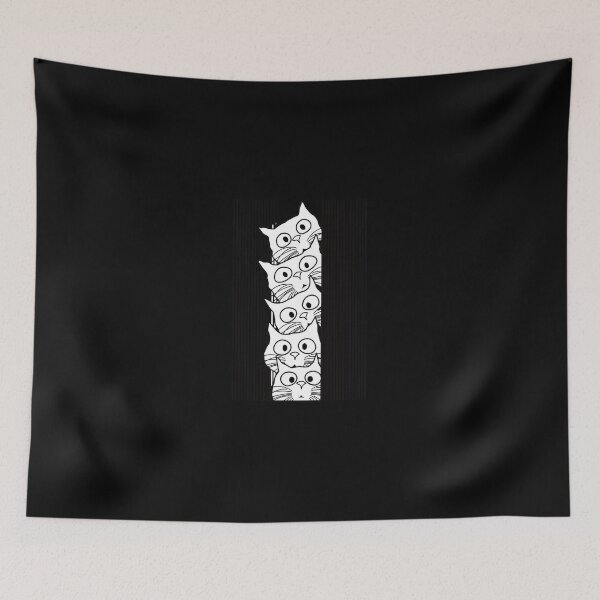 Item preview, Peeking Cats Stripe Vertical Art designed and sold by helencacu.