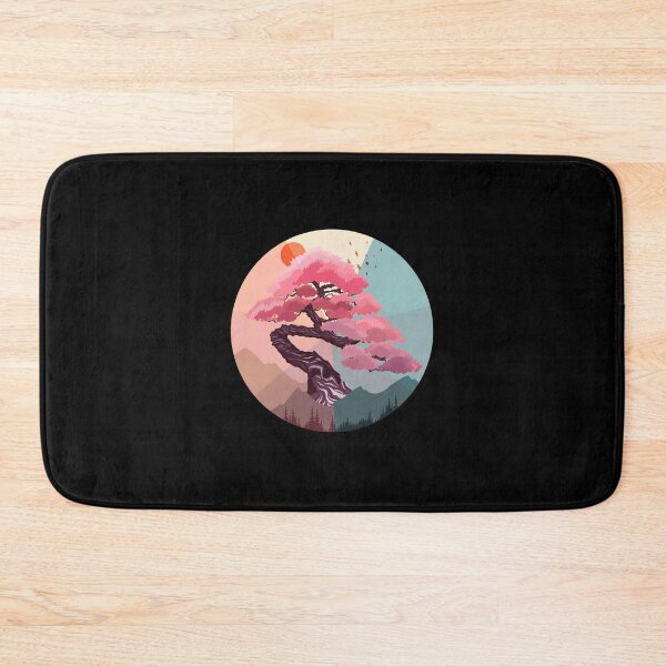 Item preview, Pink Blossom Tree Serene Mountain Sunset Art designed and sold by lamercarv.