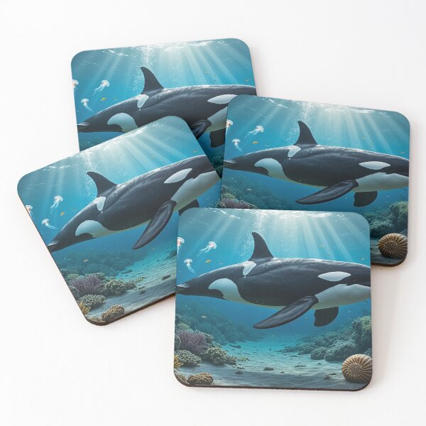 Item preview, Killer Orca Whale in the Deep Blue Ocean designed and sold by Uniqueartai.