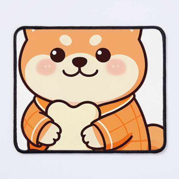 Item preview, Cute Shiba Inu Puppy in Pumpkin Pajamas Hugging Bone Pillow designed and sold by pumsquare.