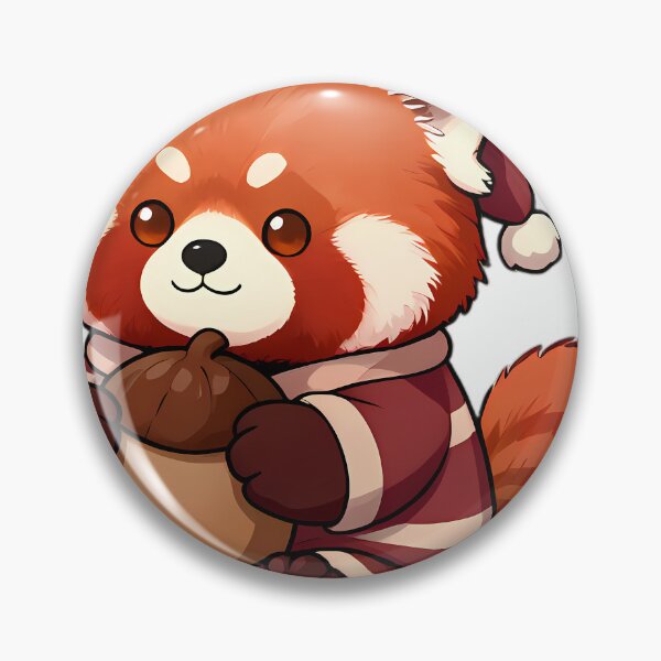 Item preview, Cute Red Panda in Striped Pajamas Hugging Acorn Plush designed and sold by pumsquare.
