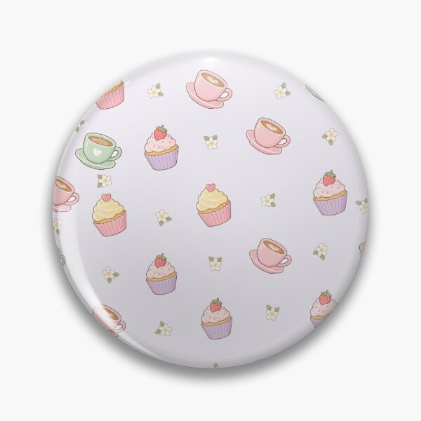 Item preview, Coffee and Cupcakes – Pastel Teacups and Sweet Pastries Pattern designed and sold by penny+florence.