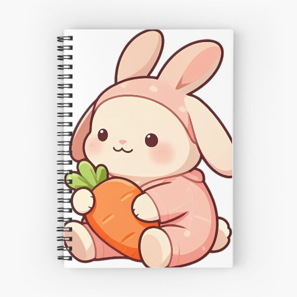 Item preview, Cute Lop-Eared Bunny in Peach Flannel Pajamas Hugging Carrot Cushion designed and sold by pumsquare.