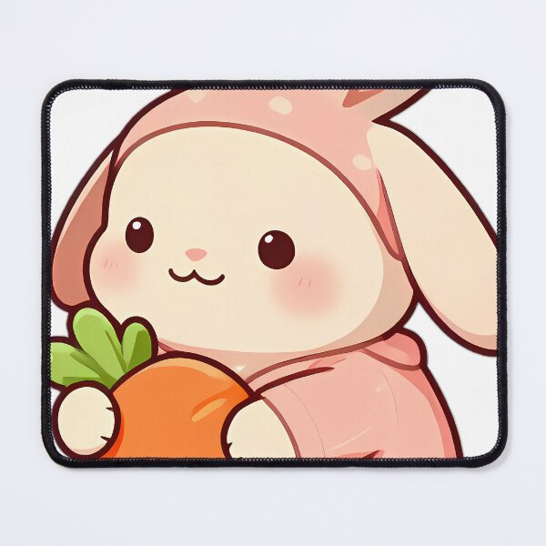 Item preview, Cute Lop-Eared Bunny in Peach Flannel Pajamas Hugging Carrot Cushion designed and sold by pumsquare.