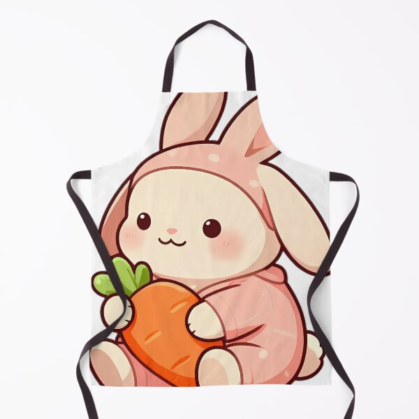 Item preview, Cute Lop-Eared Bunny in Peach Flannel Pajamas Hugging Carrot Cushion designed and sold by pumsquare.