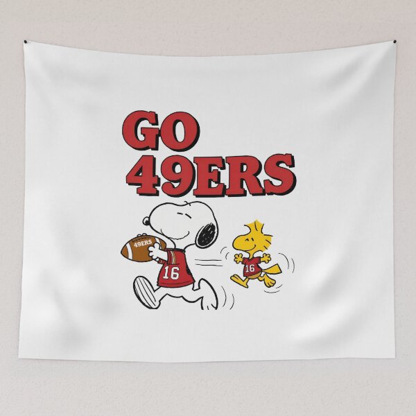 Item preview, Go 49ers Snoopy Woodstock Football  designed and sold by RetroAGarage.