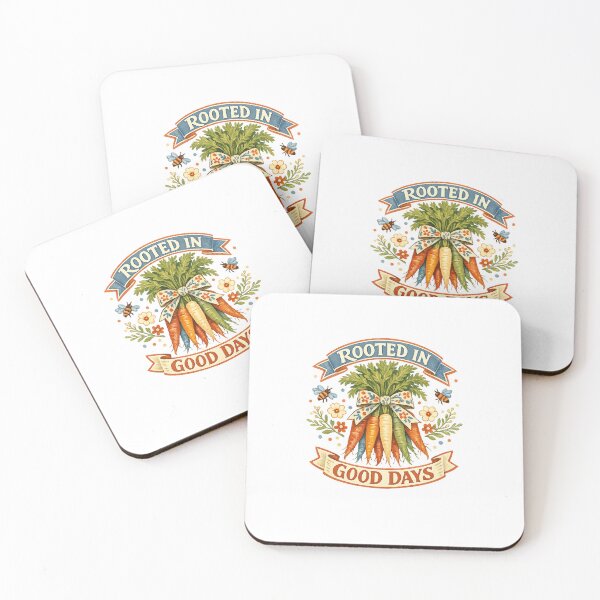 Item preview, Rooted in Good Days Carrot Garden Cottagecore Vegetable Art Design designed and sold by inkoutninja.