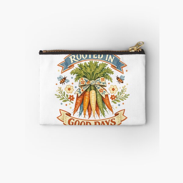 Item preview, Rooted in Good Days Carrot Garden Cottagecore Vegetable Art Design designed and sold by inkoutninja.
