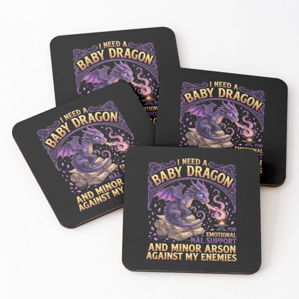 Item preview, I Need a Baby Dragon for Emotional Support Funny Fantasy Quote designed and sold by Ostericaimusa.