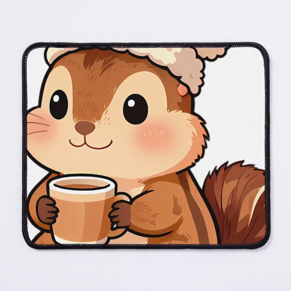 Item preview, Cute Chipmunk in Acorn Pajamas Holding Warm Hazelnut Milk designed and sold by pumsquare.