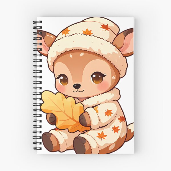 Item preview, Cute Baby Deer Fawn in Leaf Pajamas Hugging Autumn Leaf Pillow designed and sold by pumsquare.
