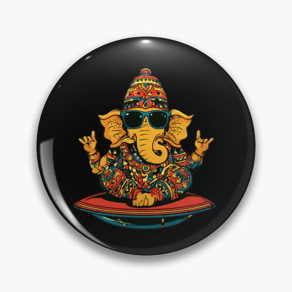 Item preview, Cool Elephant Blessing Pose Orange Black UFO Contemporary Pop Art designed and sold by PANNARUK THAILAND.