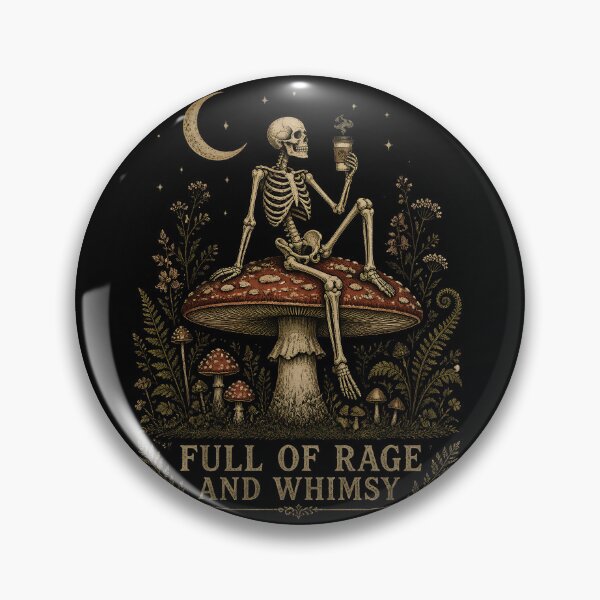 Item preview, Vintage Skeleton Mushroom, Full of Rage and Whimsy, Gothic Halloween designed and sold by Zizo-DR44.