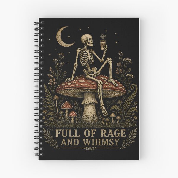 Item preview, Vintage Skeleton Mushroom, Full of Rage and Whimsy, Gothic Halloween designed and sold by Zizo-DR44.
