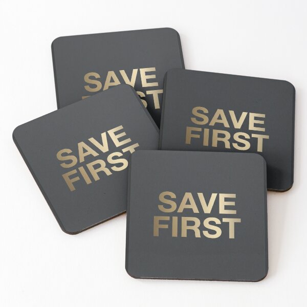 Item preview, Save First | Minimalist Gold Accent Money Quote designed and sold by Zaramodo.