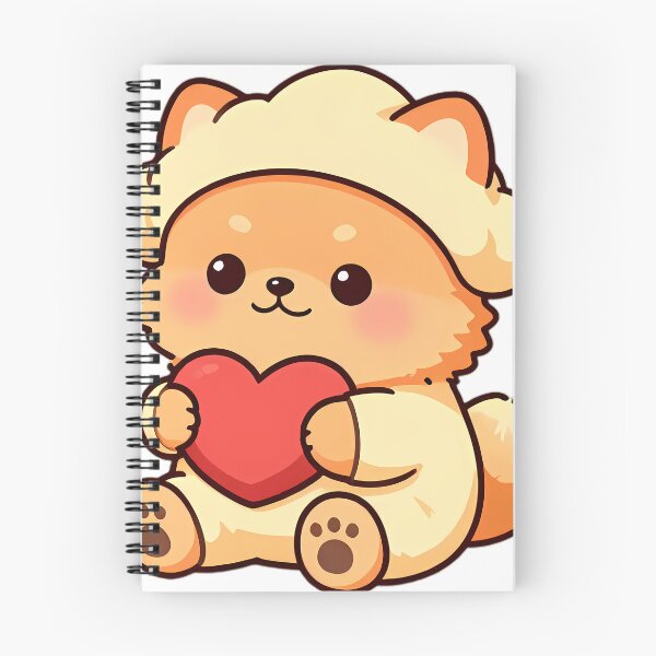 Item preview, Cute Pomeranian Puppy in Pastel Yellow Onesie Hugging Heart designed and sold by pumsquare.
