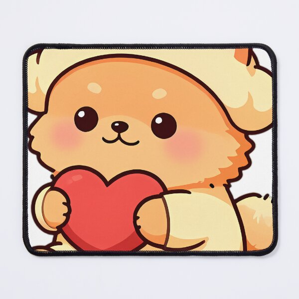 Item preview, Cute Pomeranian Puppy in Pastel Yellow Onesie Hugging Heart designed and sold by pumsquare.