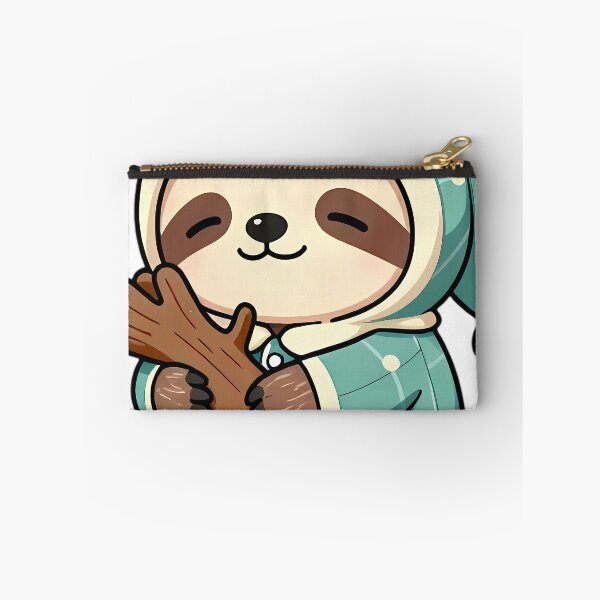 Item preview, Cute Baby Sloth in Teal Flannel Pajamas Hugging Branch Pillow designed and sold by pumsquare.