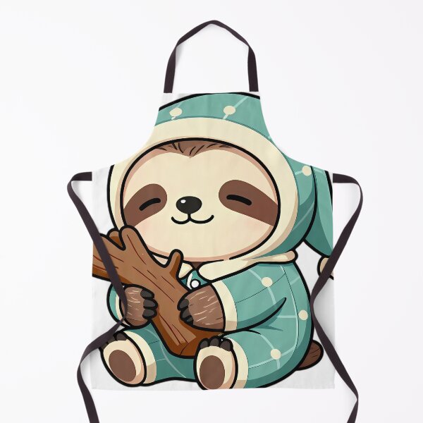 Item preview, Cute Baby Sloth in Teal Flannel Pajamas Hugging Branch Pillow designed and sold by pumsquare.
