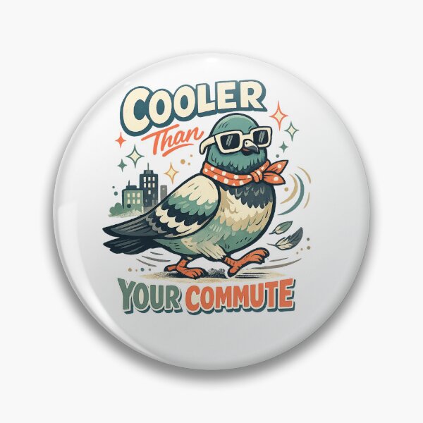 Item preview, Cooler Than Your Commute Funny Pigeon Urban City Bird Retro Art Design designed and sold by inkoutninja.