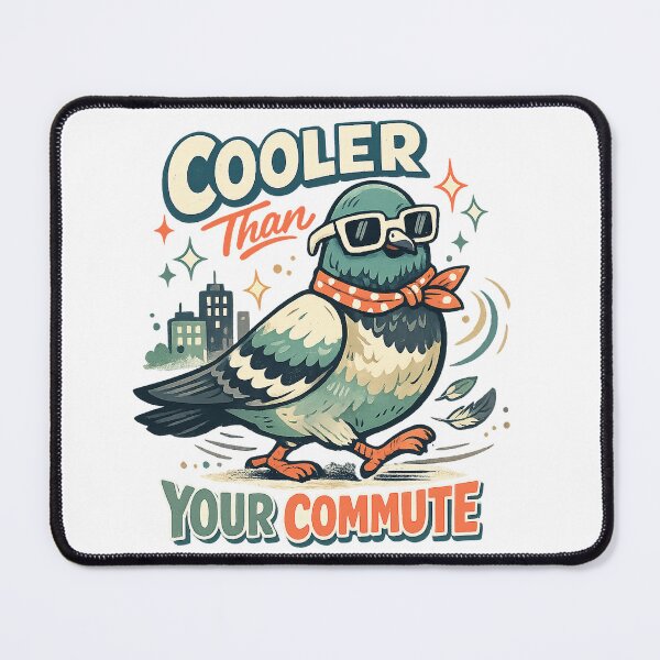 Item preview, Cooler Than Your Commute Funny Pigeon Urban City Bird Retro Art Design designed and sold by inkoutninja.