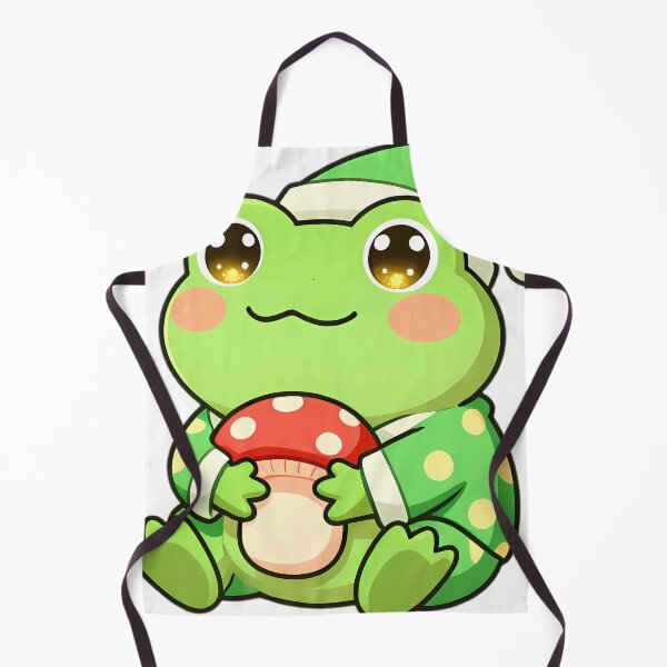 Item preview, Cute Chubby Tree Frog in Polka-Dot Pajamas Hugging Mushroom designed and sold by pumsquare.