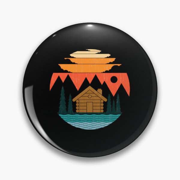Item preview, Retro Cabin Sunset Mountain Nature Outdoors designed and sold by lasopent.