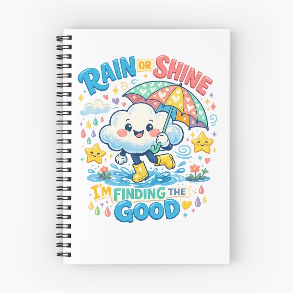 Item preview, Rain or Shine I'm Finding the Good Cute Positive Cloud Quote Art designed and sold by inkoutninja.